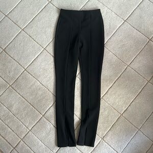 Zara black slim leg flare with slit pants